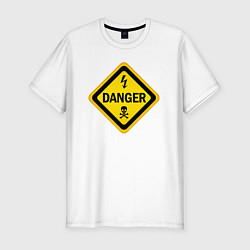 Мужская slim-футболка Знак - опасно для жизни