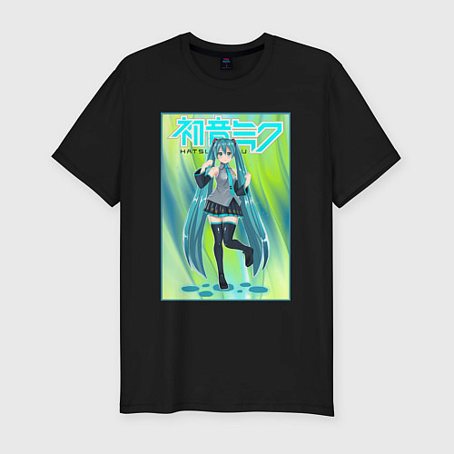 Мужская slim-футболка Хацунэ Мику / Черный – фото 1