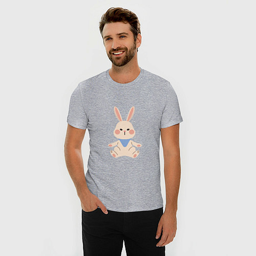 Мужская slim-футболка Good bunny / Меланж – фото 3