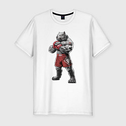 Футболка slim-fit Питбуль - Смешанные единоборства - MMA, цвет: белый