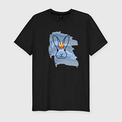 Мужская slim-футболка Водяной кролик- символ Нового 2023 года
