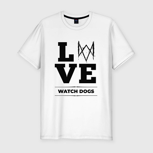 Мужская slim-футболка Watch Dogs love classic / Белый – фото 1