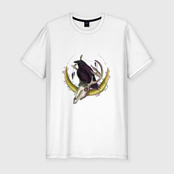 Мужская slim-футболка Ворон-посланник мира духов