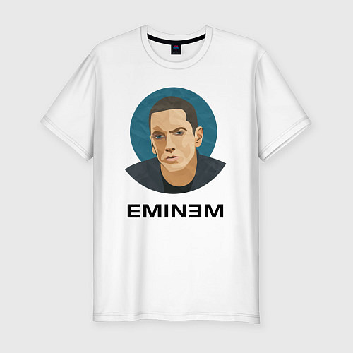 Мужская slim-футболка Eminem поп-арт / Белый – фото 1