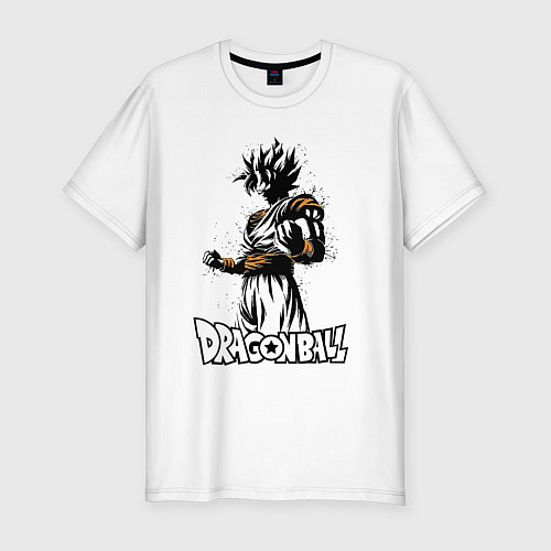 Мужская slim-футболка Dragon Ball - Goku Son - Герой / Белый – фото 1