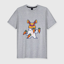 Мужская slim-футболка Кролик - атлет