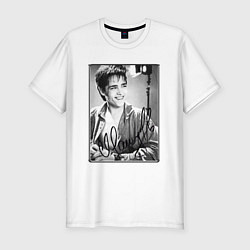 Футболка slim-fit Юрий Шатунов - портрет с автографом, цвет: белый