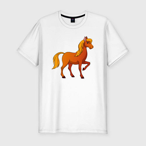 Мужская slim-футболка Добрый конь / Белый – фото 1