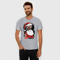 Футболка slim-fit Bad Santa, fuck you, цвет: меланж — фото 2