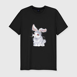 Футболка slim-fit Пушистый кролик, цвет: черный