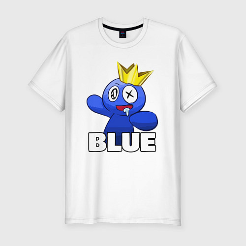 Мужская slim-футболка Радужные друзья веселый Синий / Белый – фото 1