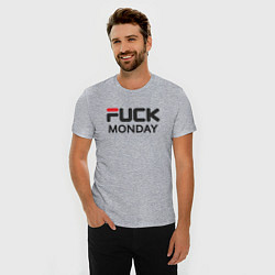 Футболка slim-fit Fuck monday, anti-brand, fila, цвет: меланж — фото 2