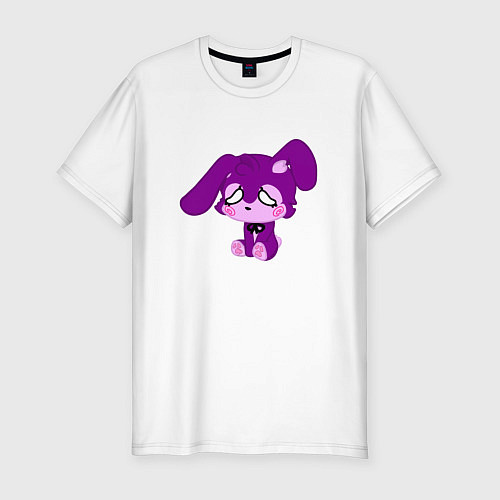 Мужская slim-футболка Фиолетовый зайка / Белый – фото 1