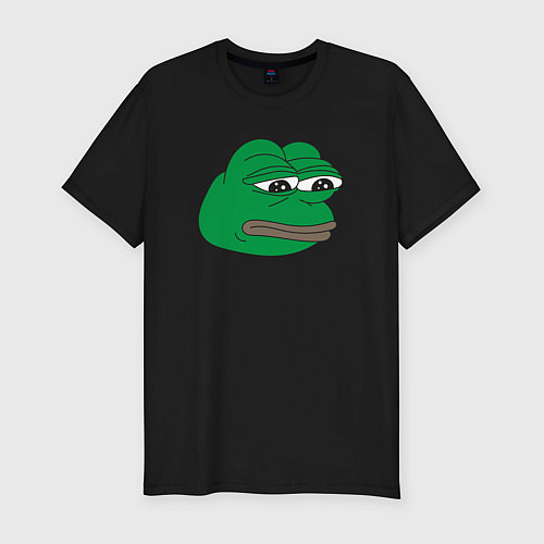 Мужская slim-футболка Лягушонок Пепе-Frog Pepe / Черный – фото 1