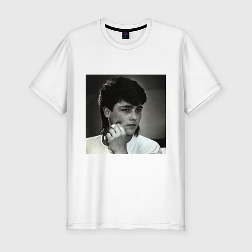 Мужская slim-футболка Ю Шатунов / Белый – фото 1