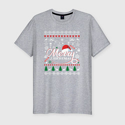 Мужская slim-футболка Счастливого Нового Года и Рождества
