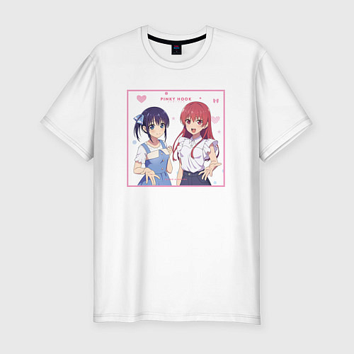 Мужская slim-футболка Нагиса и Саки - Мои девушки / Белый – фото 1