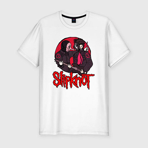 Мужская slim-футболка Slipknot rock / Белый – фото 1
