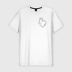 Футболка slim-fit Love line rabbit, цвет: белый