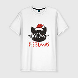 Мужская slim-футболка Meow - Christmas