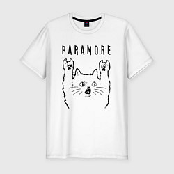 Футболка slim-fit Paramore - rock cat, цвет: белый