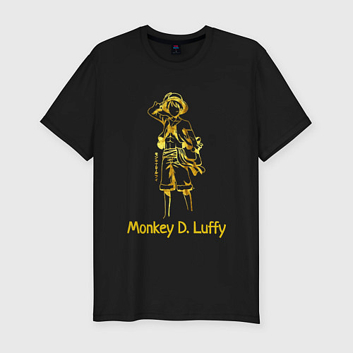 Мужская slim-футболка Monkey D Luffy Gold / Черный – фото 1