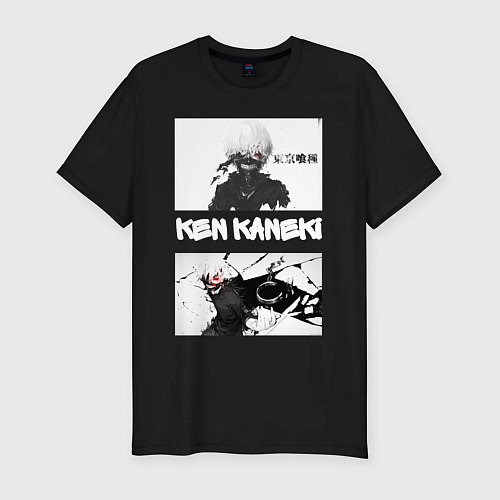 Мужская slim-футболка Tokyo Ghoul Ken Kaneki / Черный – фото 1