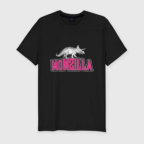Мужская slim-футболка Momzilla / Черный – фото 1
