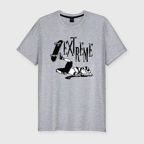Мужская slim-футболка Skateboarding - Extreme - Fall / Меланж – фото 1