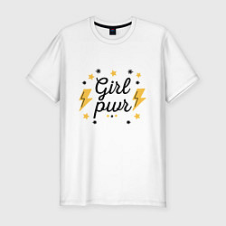 Мужская slim-футболка Girl pwr