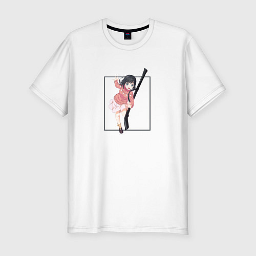 Мужская slim-футболка Наоми Такаги - Пураоре гордость оранжевых / Белый – фото 1