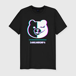 Футболка slim-fit Символ Danganronpa в стиле glitch, цвет: черный