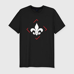 Мужская slim-футболка Символ Saints Row в красном ромбе