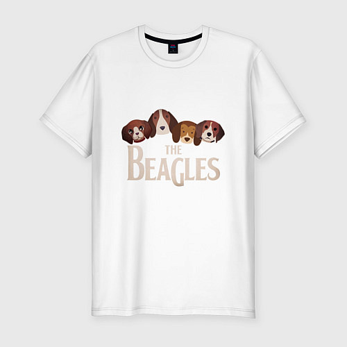 Мужская slim-футболка The Beagles / Белый – фото 1