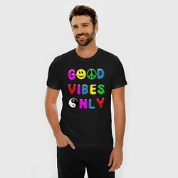 Футболка slim-fit Good vibes only, цвет: черный — фото 2