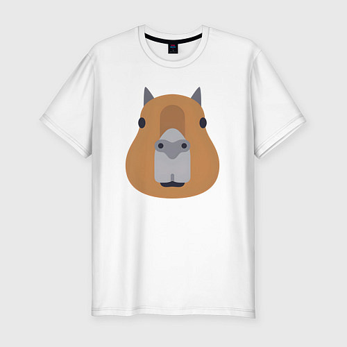 Мужская slim-футболка Капибаpa / Белый – фото 1