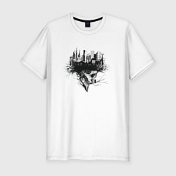 Мужская slim-футболка Город на черепе