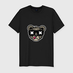Мужская slim-футболка Медведь в солнцезащитных очках