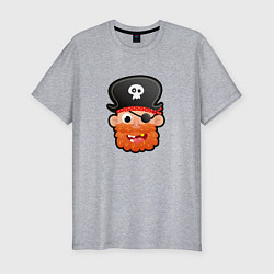 Мужская slim-футболка Мультяшный пират