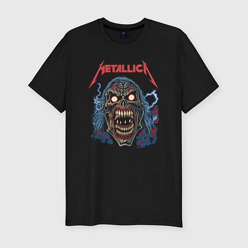 Мужская slim-футболка Metallica skull / Черный – фото 1