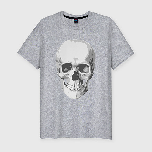 Мужская slim-футболка Platinum Cut Skull / Меланж – фото 1