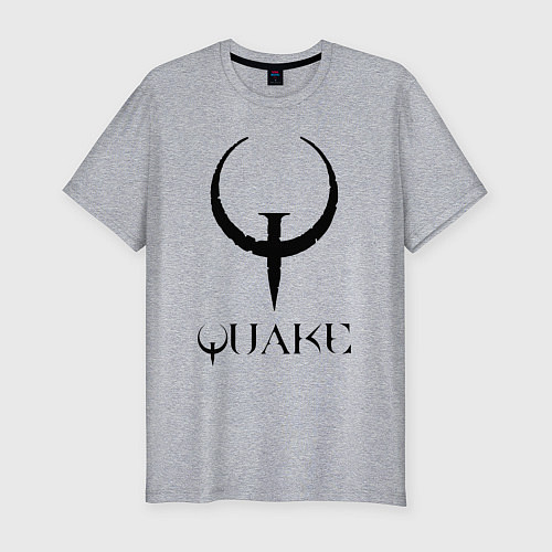 Мужская slim-футболка Quake I logo / Меланж – фото 1