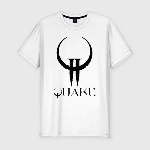 Мужская slim-футболка Quake II logo / Белый – фото 1