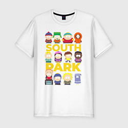 Мужская slim-футболка Южный парк персонажи