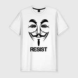 Мужская slim-футболка Guy Fawkes - resist