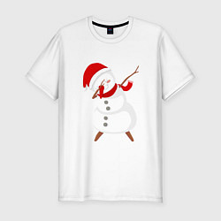 Мужская slim-футболка Снеговик дэб