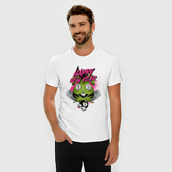 Футболка slim-fit Green rabbit Happy new year, цвет: белый — фото 2