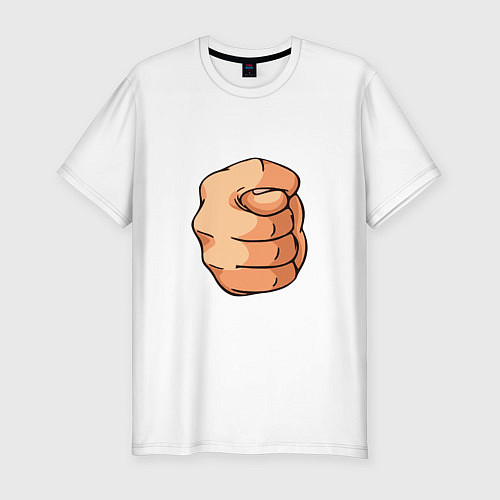 Мужская slim-футболка Фига - оберег от сглаза / Белый – фото 1