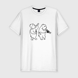 Мужская slim-футболка Хомяки весельчаки
