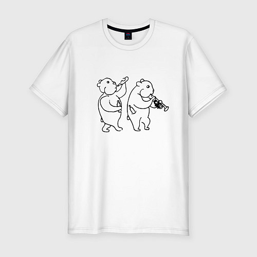 Мужская slim-футболка Хомяки весельчаки / Белый – фото 1
